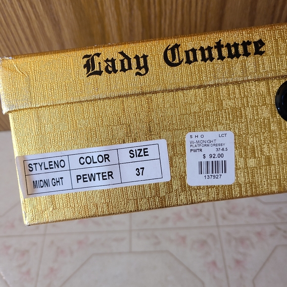 NWB Lady Couture Midnight Pewter Platform Dressy Heels Size EU37/US6.5 - Picture 12 of 12